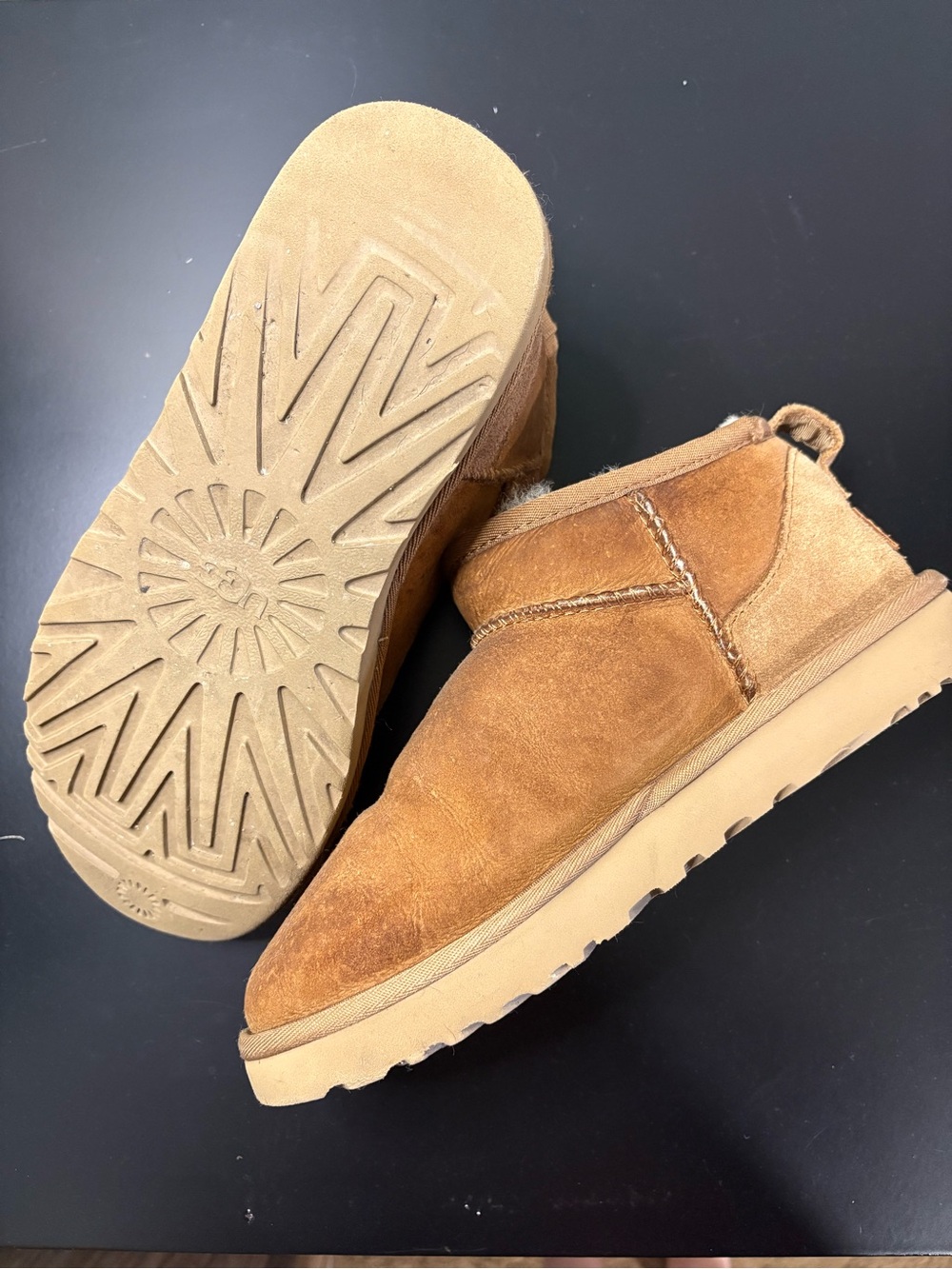 UGG Cozy Suede Shearling-Lined Slip-On Boots - Chestnut - Picture 2 of 4
